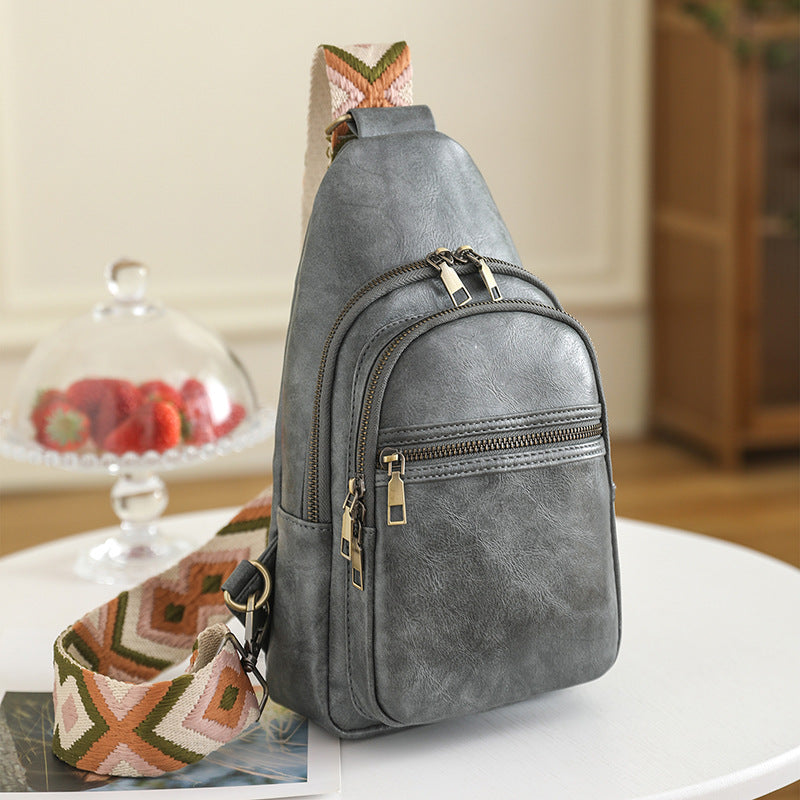 Wholesale PU Retro Crossbody Chest Bag